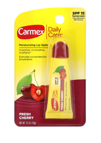 Carmex, Daily Care, увлажняющий бальзам для губ, вишня, SPF 15, 10 г (0,35 унции)