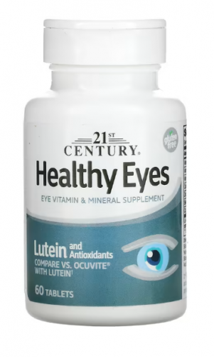 21st Century, добавка для здоровья глаз, лютеин и антиоксиданты, 60 таблеток