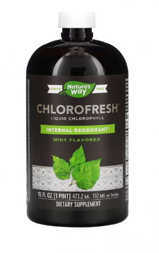 Nature's Way, Chlorofresh, жидкий хлорофилл, с ароматом мяты, 132 мг, 473,2 мл (16 жидк. унций)