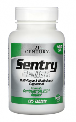 21st Century, Sentry Senior, мультивитаминная и мультиминеральная добавка, для взрослых от 50 лет, 125 таблеток