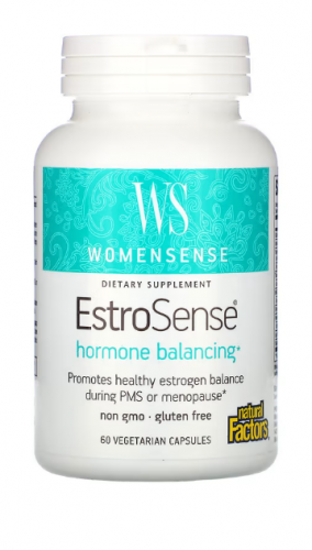 Natural Factors, WomenSense, EstroSense, гормональный баланс, 60 вегетарианских капсул