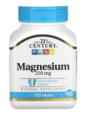21st Century, магний, 250 мг, 110 таблеток