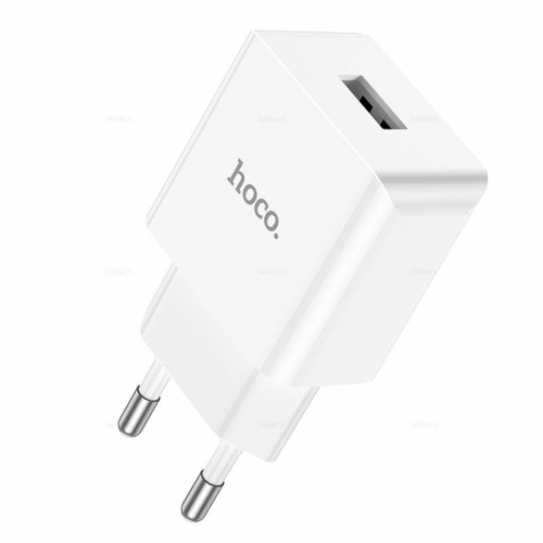 Сетевое зарядное Hoco C106A USB A (2100мА) 1USB выход, белое, блистер (36)