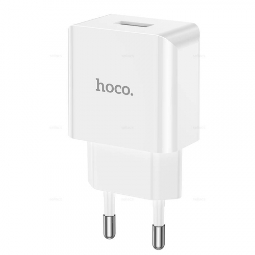 Сетевое зарядное Hoco C106A USB A (2100мА) 1USB выход, белое, блистер (36)