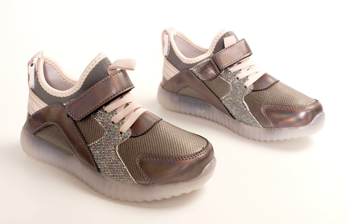 Эльфы 190-3-4 Кроссовки детские бронз иск кожа