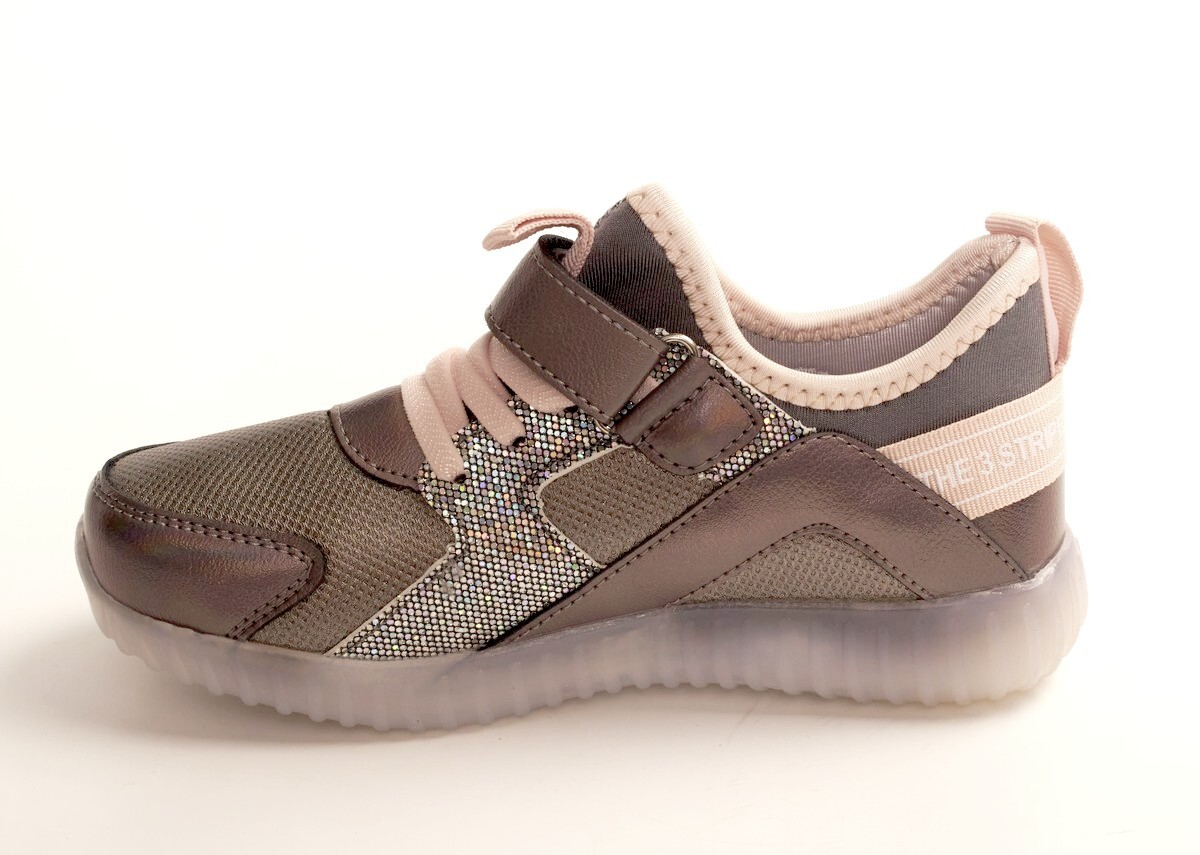 Эльфы 190-3-4 Кроссовки детские бронз иск кожа