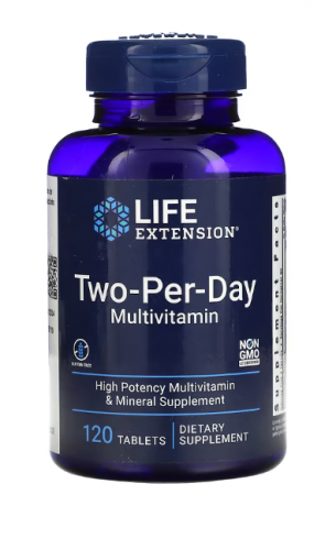 Life Extension, Мультивитамины для двух приемов в день, 120 таблеток