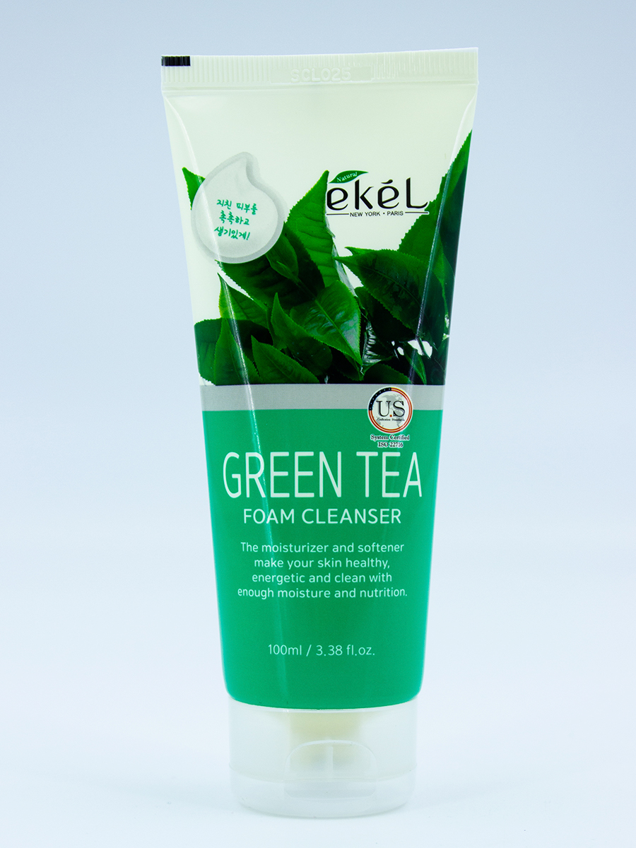 EKEL - ПЕНКА ДЛЯ УМЫВАНИЯ С ЗЕЛЕНЫМ ЧАЕМ GREEN TEA FOAM CLEANSER, 100 ML
