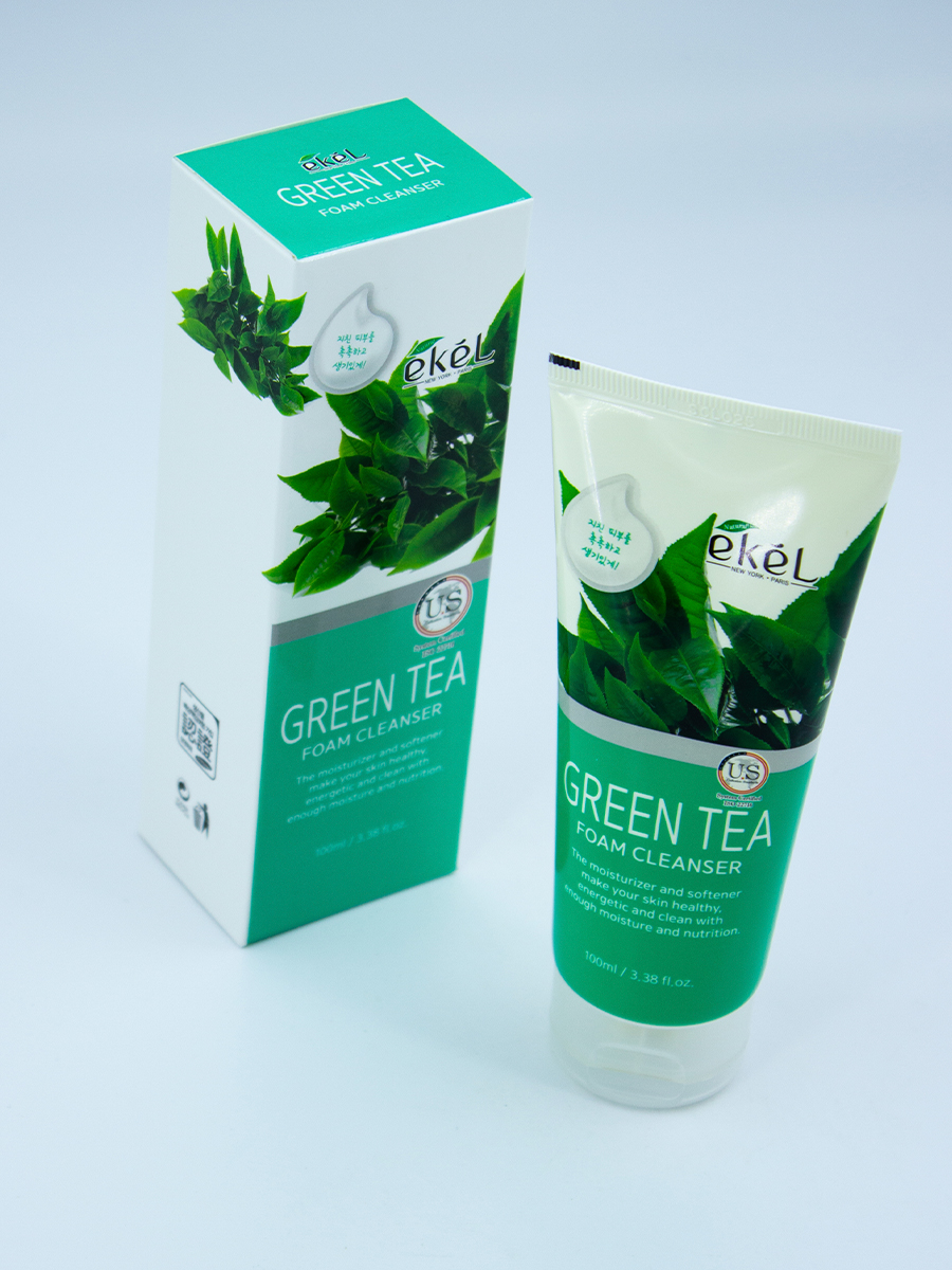 EKEL - ПЕНКА ДЛЯ УМЫВАНИЯ С ЗЕЛЕНЫМ ЧАЕМ GREEN TEA FOAM CLEANSER, 100 ML