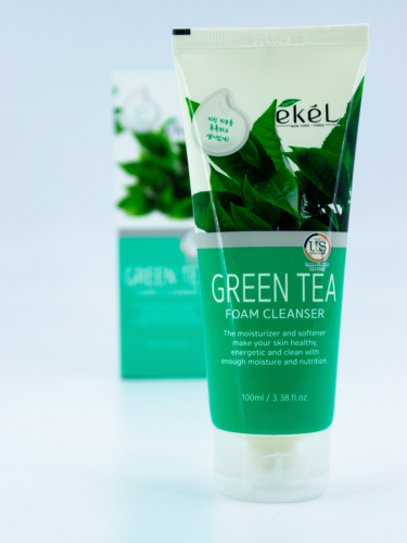 EKEL -  ПЕНКА ДЛЯ УМЫВАНИЯ С ЗЕЛЕНЫМ ЧАЕМ GREEN TEA FOAM CLEANSER, 100 ML