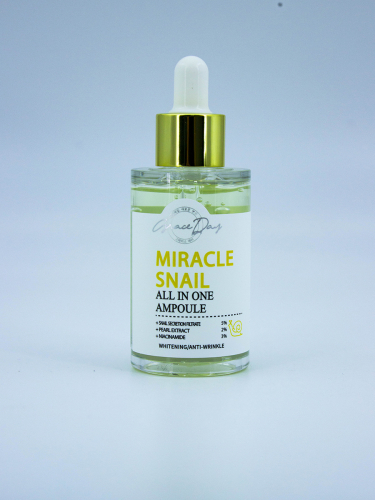 GRACE DAY - СЫВОРОТКА ДЛЯ ЛИЦА С МУЦИНОМ УЛИТКИ MIRACLE SNAIL ALL IN ONE AMPOULE, 50 МЛ.