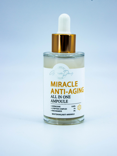 GRACE DAY - СЫВОРОТКА ДЛЯ ЛИЦА ОМОЛАЖИВАЮЩАЯ MIRACLE ANTI - AGING ALL IN ONE AMPOULE, 50 МЛ.