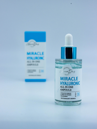 GRACE DAY - СЫВОРОТКА ДЛЯ ЛИЦА С ГИАЛУРОНОВОЙ КИСЛОТОЙ MIRACLE HYALURONIC ALL IN ONE AMPOULE, 50 МЛ.