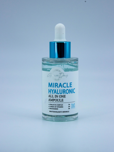 GRACE DAY - СЫВОРОТКА ДЛЯ ЛИЦА С ГИАЛУРОНОВОЙ КИСЛОТОЙ MIRACLE HYALURONIC ALL IN ONE AMPOULE, 50 МЛ.