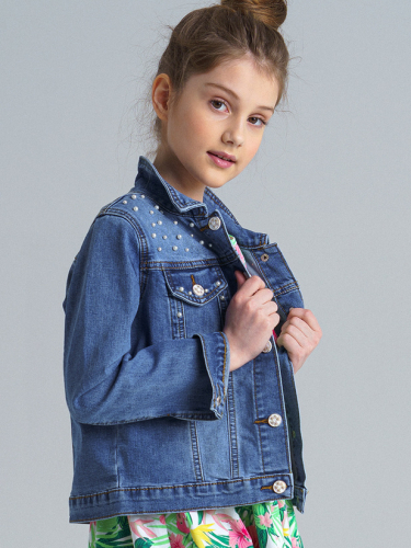 1764 р2482 р   Куртка текстильная джинсовая для девочек