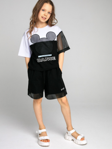  1497 р1579 р    Комплект трикотажный для девочек: фуфайка (футболка), шорты