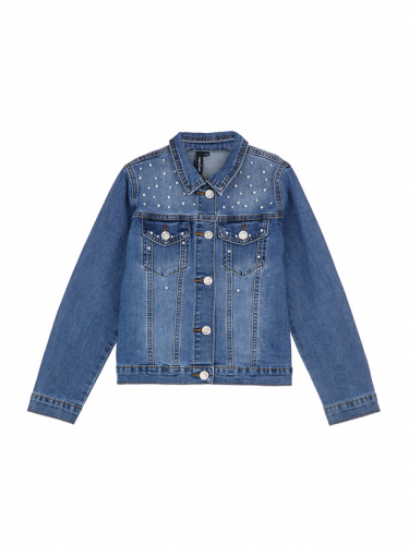  1588 р2482 р   Куртка текстильная джинсовая для девочек