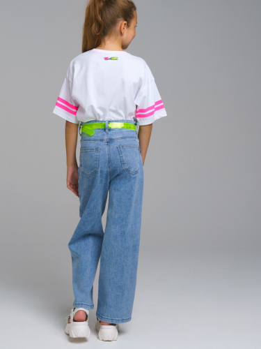  1232 р1918 р    Брюки текстильные джинсовые для девочек