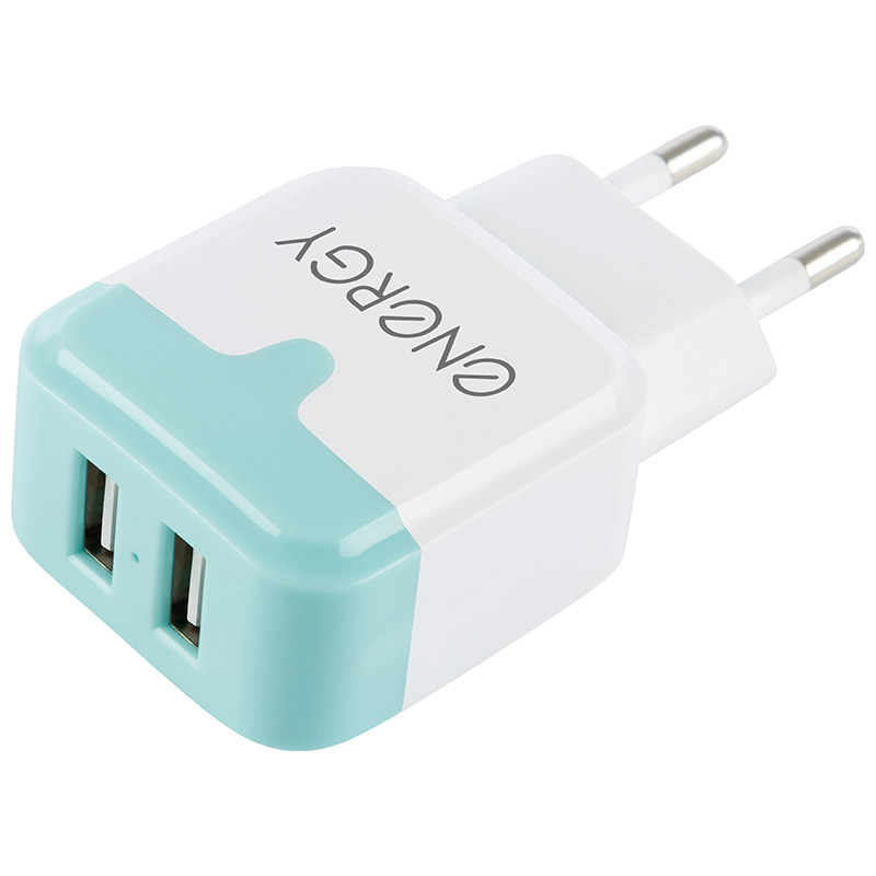 Зарядное устройство сетевое Energy ET-33, 2 USB разъёма, 2,1А (белый)