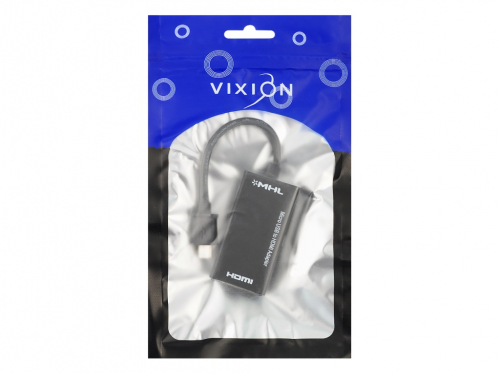 Переходник MicroUSB B(шт) вход, HDMI(гн) выход (MHL) Vixion AD33 (тех.пак)