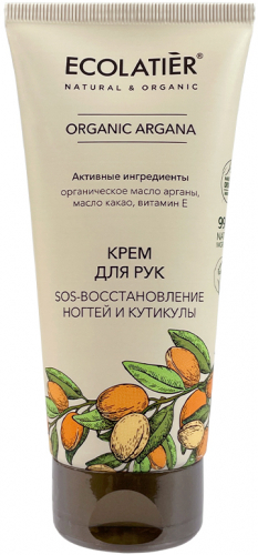 ECL GREEN Arganа oil/3504/Крем для рук SOS восстановление ногтей и кутикулы , 100 мл