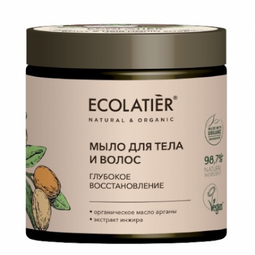 ECL GREEN Arganа oil/5324/ Мыло для тела и волос Глубокое восстановление , 350 мл