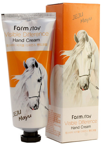Крем для рук с лошадиным маслом - Visible difference hand cream jeju mayu,100гр
