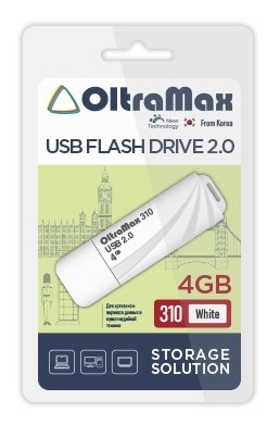 Флэш-диск USB OltraMax 4 GB 310 белый