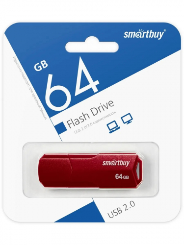 Флэш-диск USB SmartBuy 64 GB CLUE Burgundy