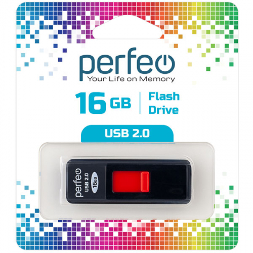 Флэш-диск USB Perfeo16 GB S03 black