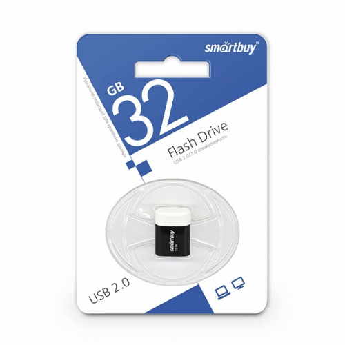 Флэш-диск USB SmartBuy 32 GB Lara Blaсk (Nano)