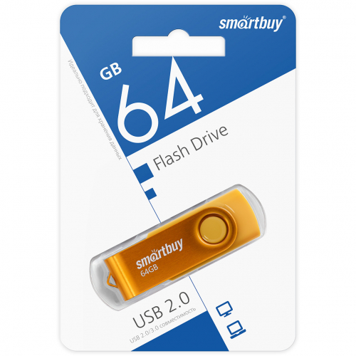 Флэш-диск USB SmartBuy 64 GB Twist Yellow