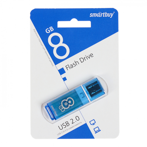 Флэш-диск USB SmartBuy 8 GB Glossy series Blue