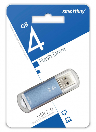 Флэш-диск USB SmartBuy 4 GB V-Cut Blue