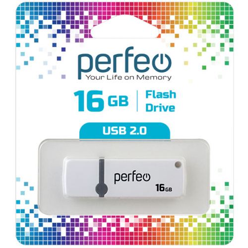 Флэш-диск USB Perfeo16 GB C07 white