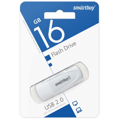 Флэш-диск USB SmartBuy 16 GB Scout White
