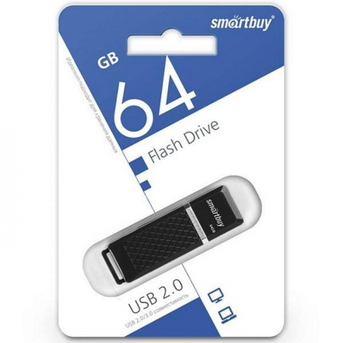 Флэш-диск USB SmartBuy 64 GB Quartz series Black