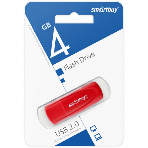 Флэш-диск USB SmartBuy 4 GB Scout Red