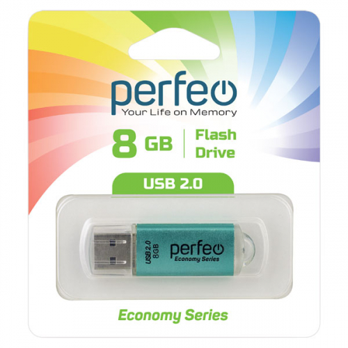 Флэш-диск USB Perfeo 8 GB E01 green