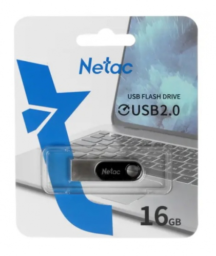 Флэш-диск USB Netac 16 GB U278 черно-серебристая