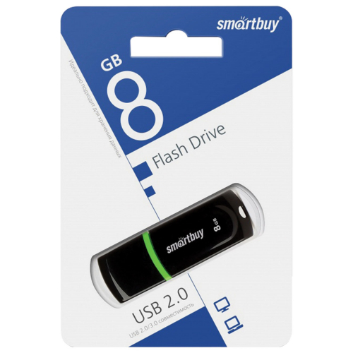 Флэш-диск USB SmartBuy 8 GB Paean Black