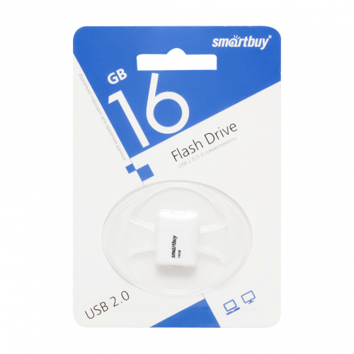 Флэш-диск USB SmartBuy 16 GB Lara White (Nano)