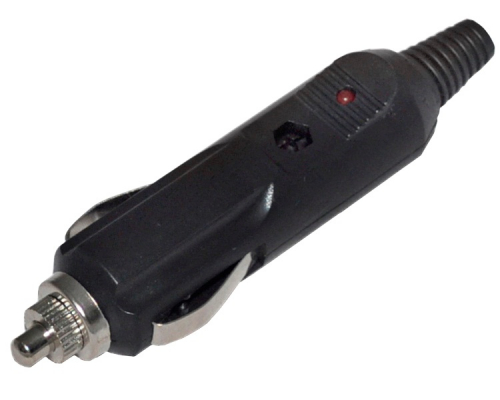 Штекер Авто-прикуривателя /на кабель D 7.0 мм со светодиодом (36-005)
