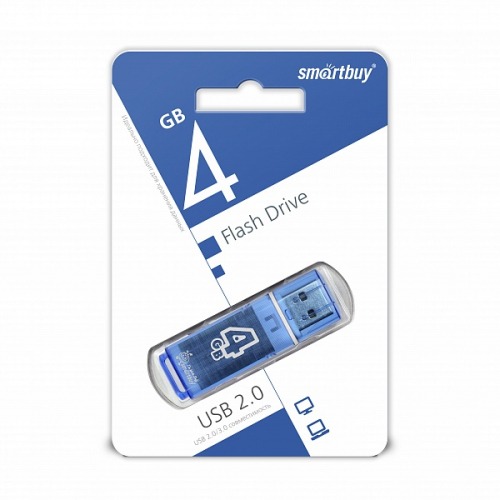 Флэш-диск USB SmartBuy 4 GB Clossy seriaes Blue