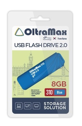Флэш-диск USB OltraMax 8 GB 310 синий