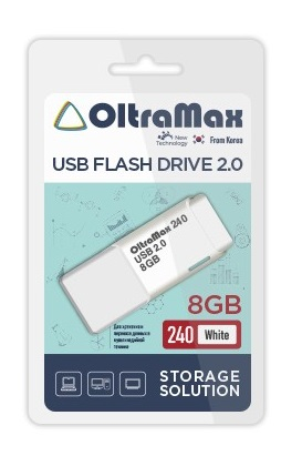 Флэш-диск USB OltraMax 8 GB 240 белый