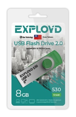 Флэш-диск USB Exployd 8 GB 530 зеленый