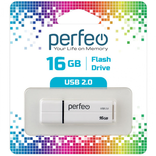 Флэш-диск USB Perfeo16 GB C01G2 white