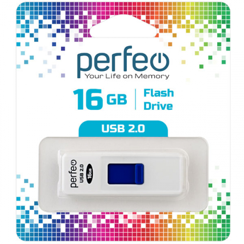 Флэш-диск USB Perfeo16 GB S03 white