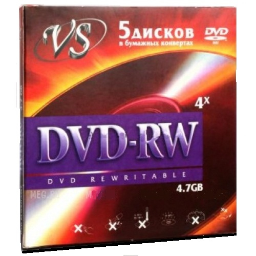 Диск VS DVD-RW 4.7GB 4X конверт (5)